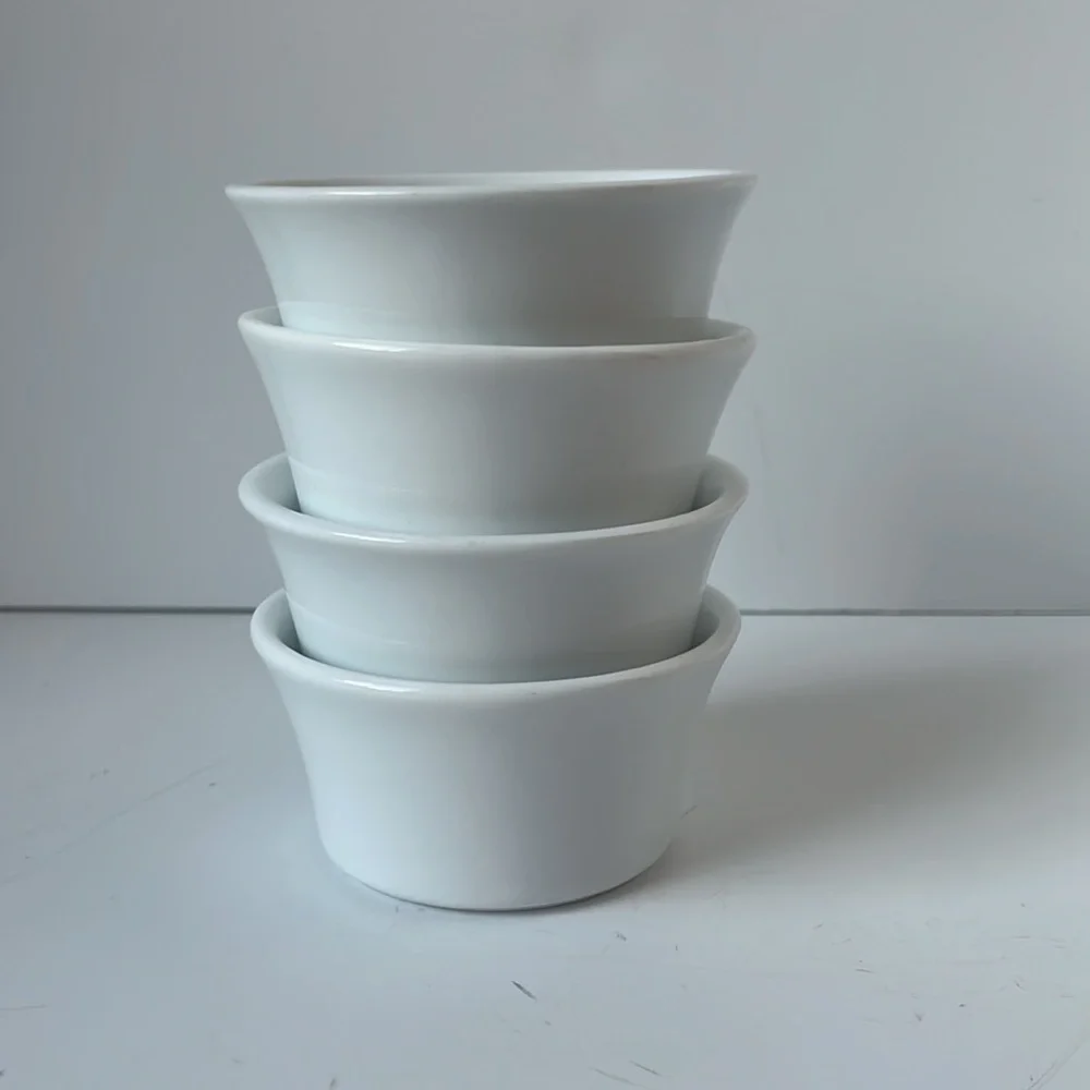 CRATE&BARREL White Porcelain Custard Cups